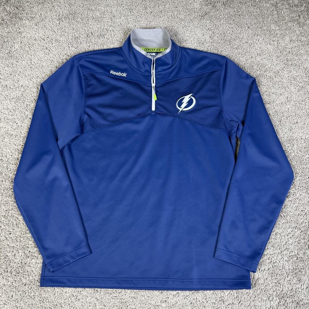 Tampa Bay Lightning Sweatshirt Mens M Blue NHL Hockey Reebok Center Ice
